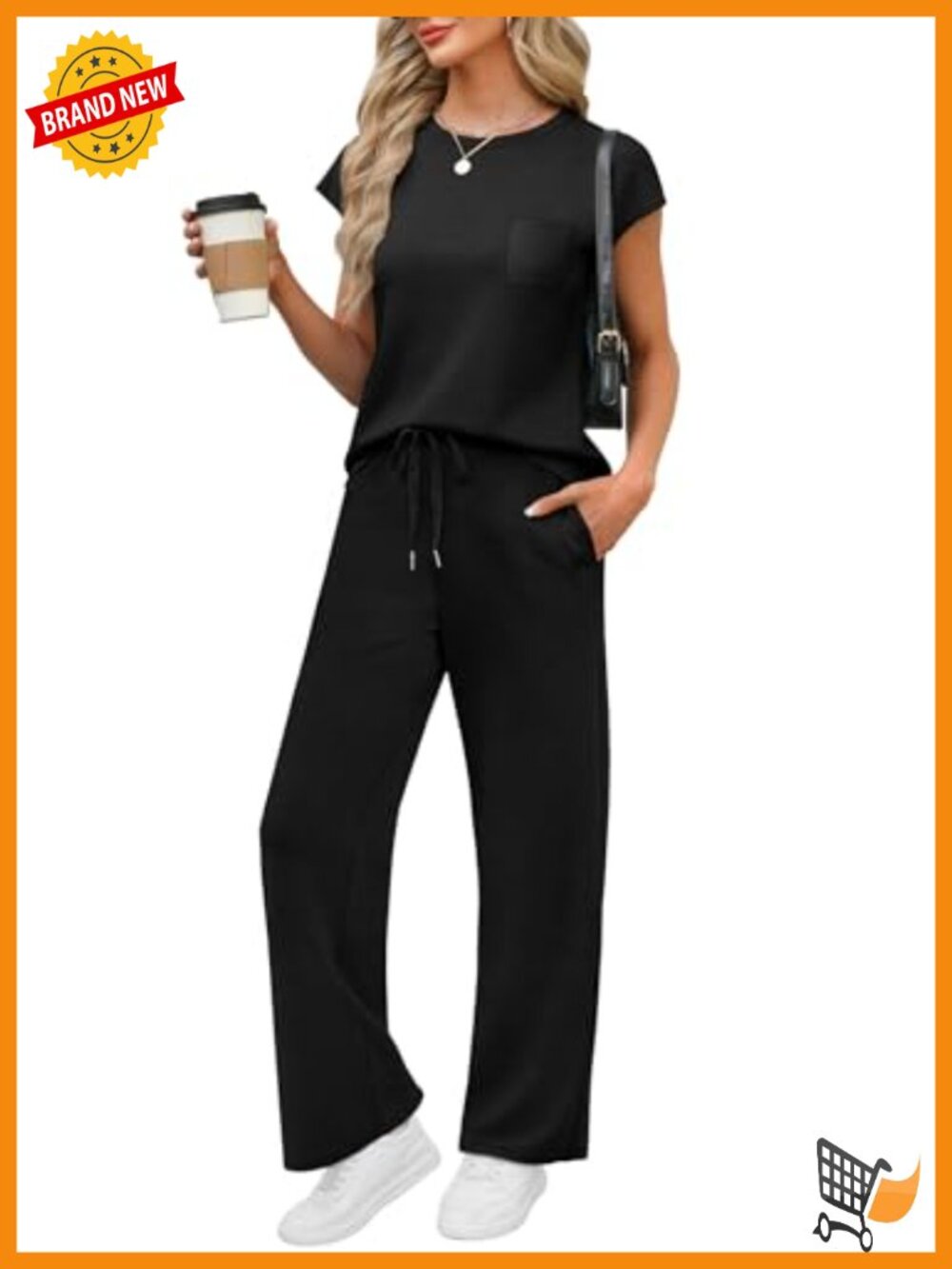 Cap Sleeve Wide Leg Lounge Set for Women Travel Vacation
